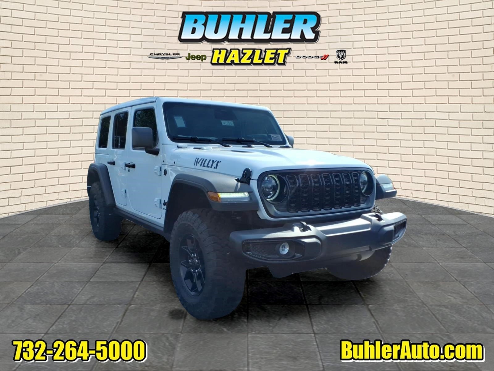 2026 Jeep Wrangler WRANGLER 4-DOOR WILLYS in Bright White Clear-Coat Exterior Paint — front three-quarter view