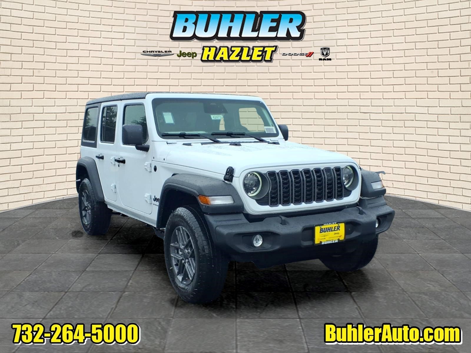 2026 Jeep Wrangler WRANGLER 4-DOOR SPORT S in Bright White Clear-Coat Exterior Paint — front three-quarter view