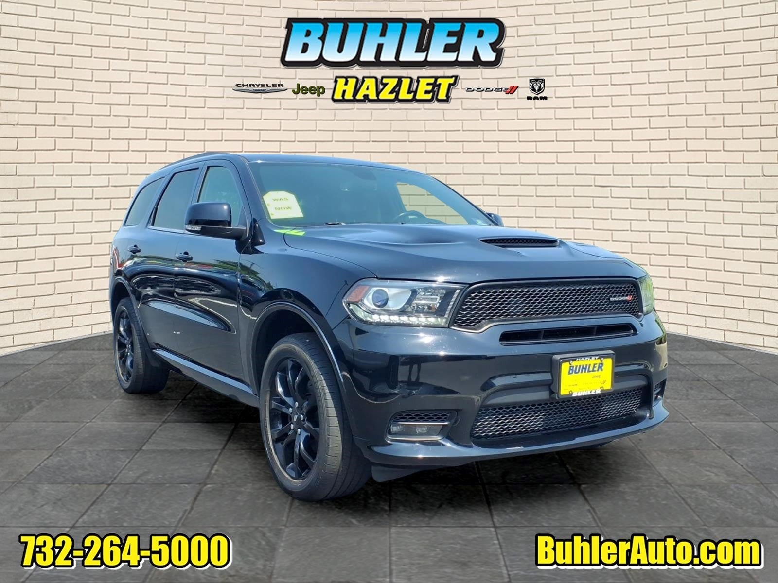 2020 Dodge Durango GT Plus AWD in Db Black Crystal Clearcoat — front three-quarter view
