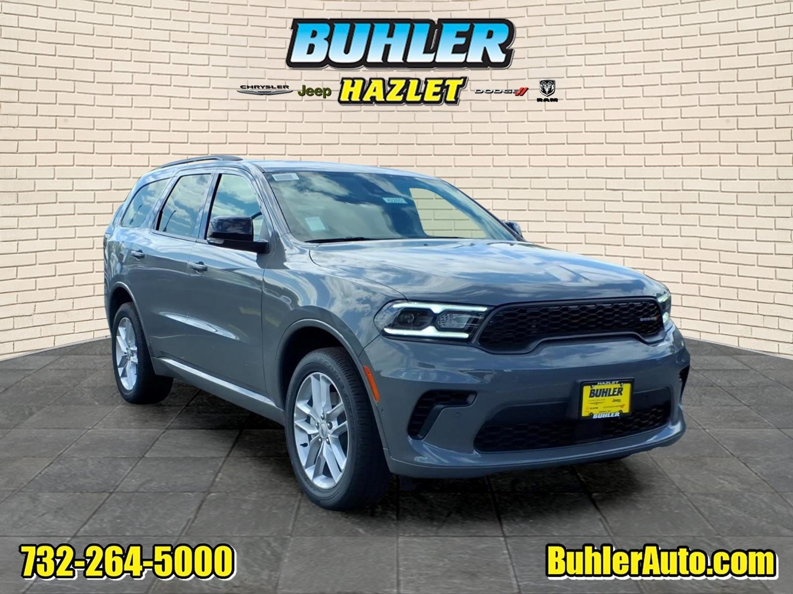 2026 Dodge Durango DURANGO GT PLUS AWD in Destroyer Gray Clear-Coat Exterior Paint — front three-quarter view