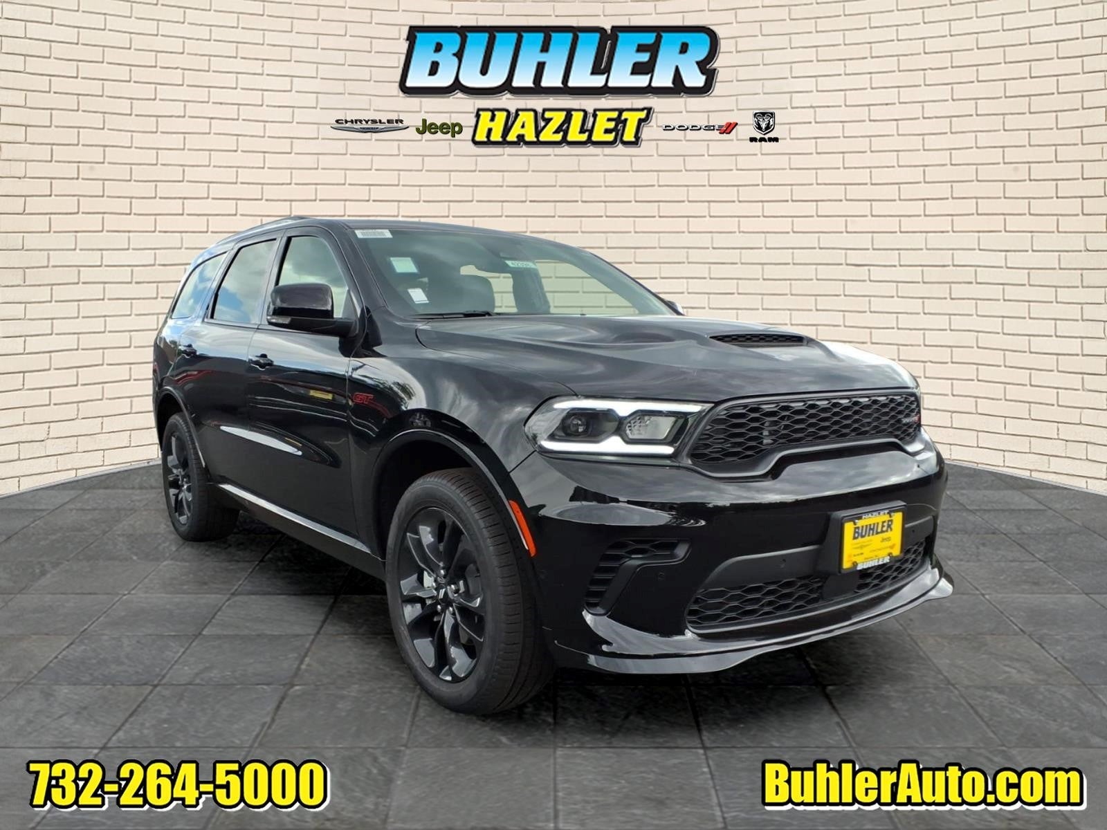 2026 Dodge Durango DURANGO GT PLUS AWD in Diamond Black Clear-Coat Exterior Paint — front three-quarter view