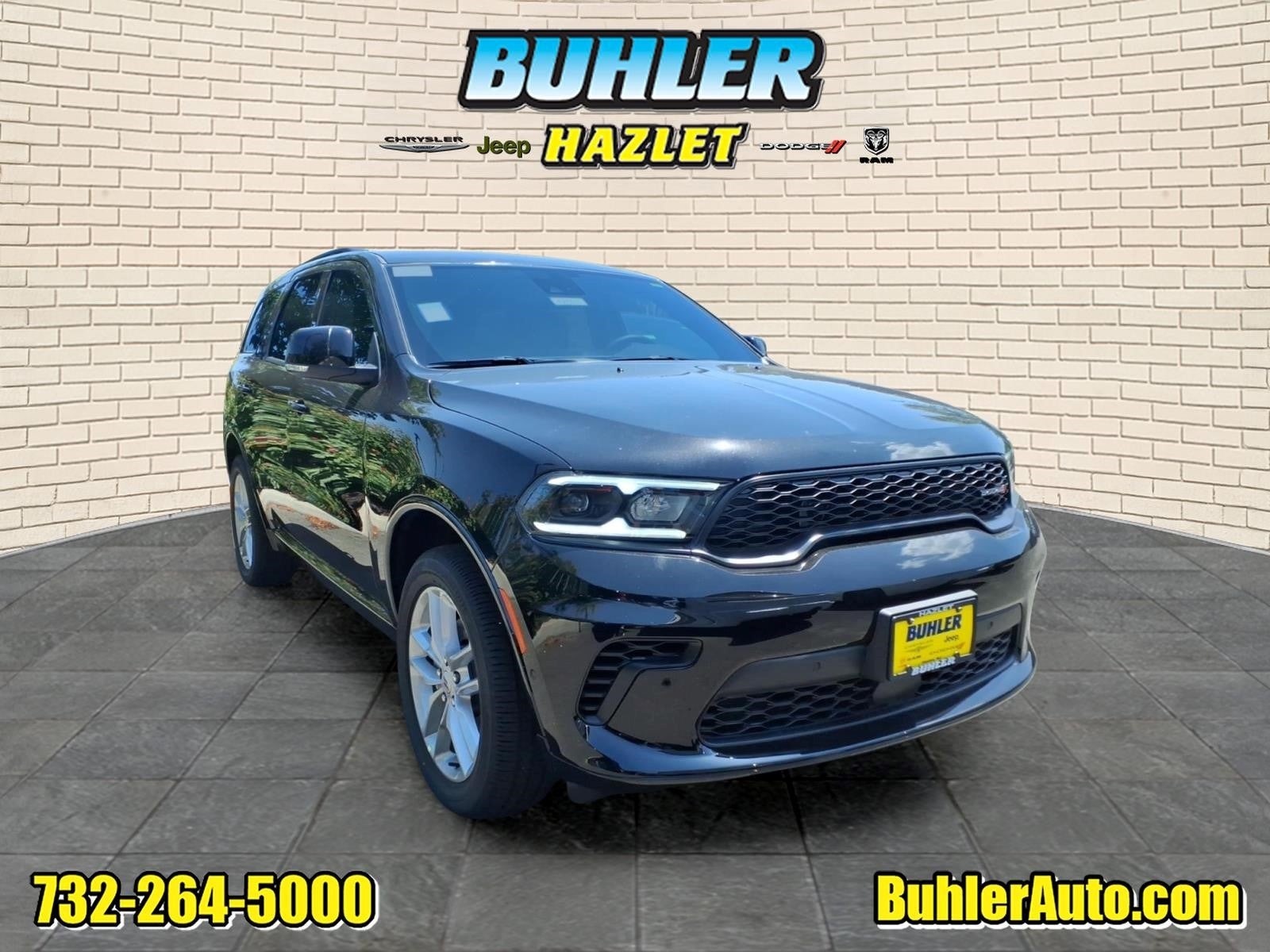 2026 Dodge Durango DURANGO GT PLUS AWD in Diamond Black Clear-Coat Exterior Paint — front three-quarter view