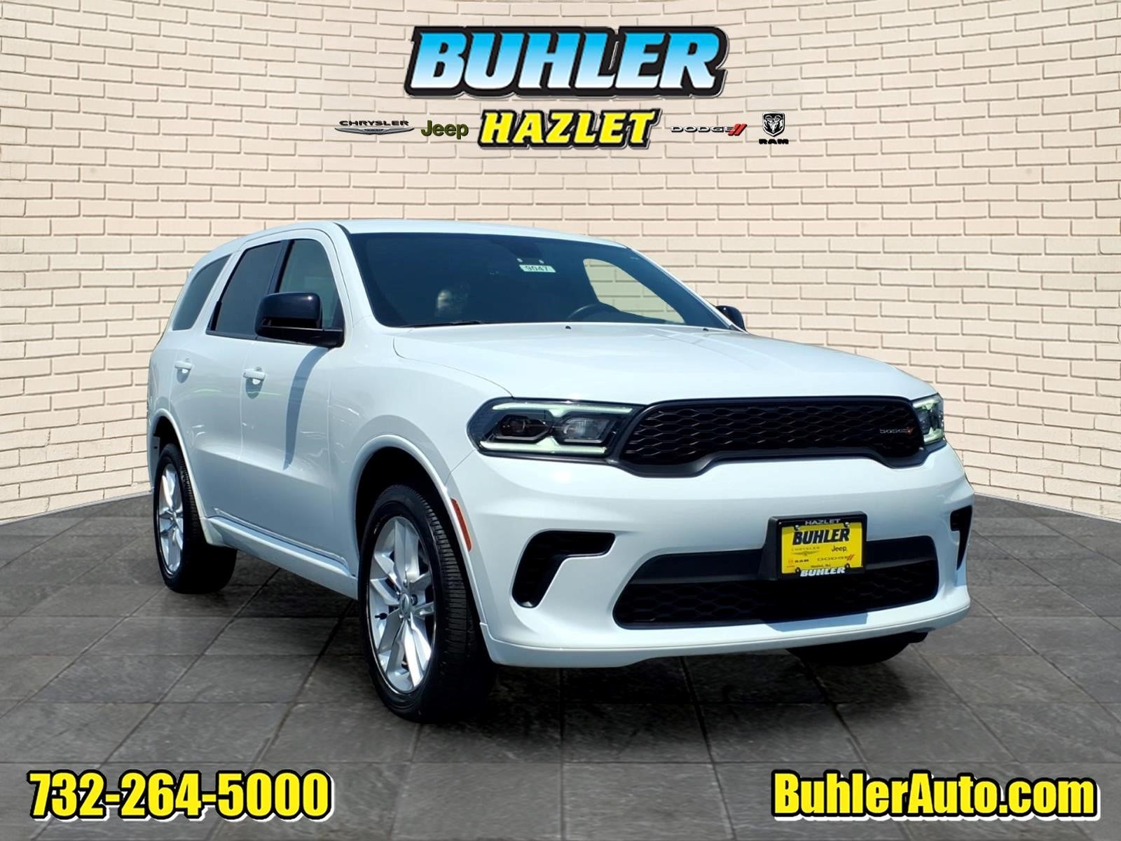 2026 Dodge Durango GT AWD in White Knuckle Clearcoat — front three-quarter view