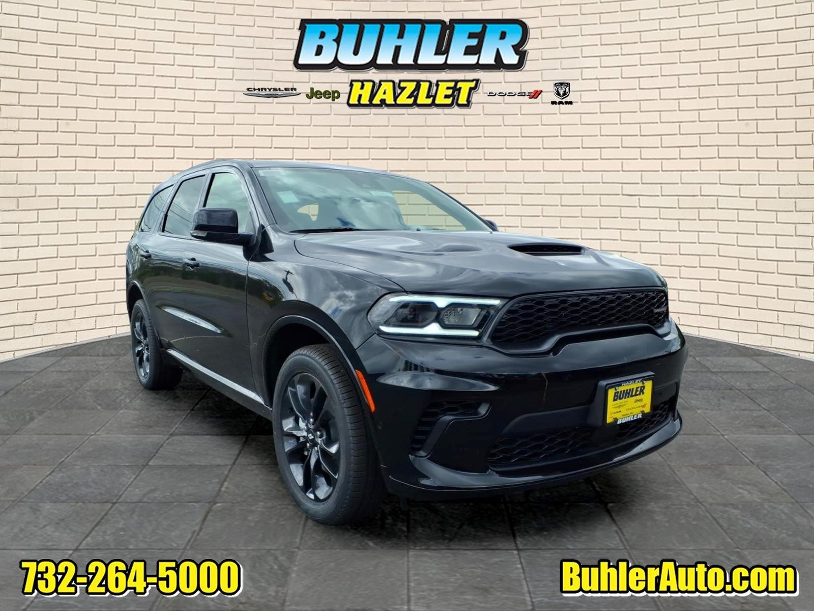 2026 Dodge Durango DURANGO GT PLUS AWD in Diamond Black Clear-Coat Exterior Paint — front three-quarter view