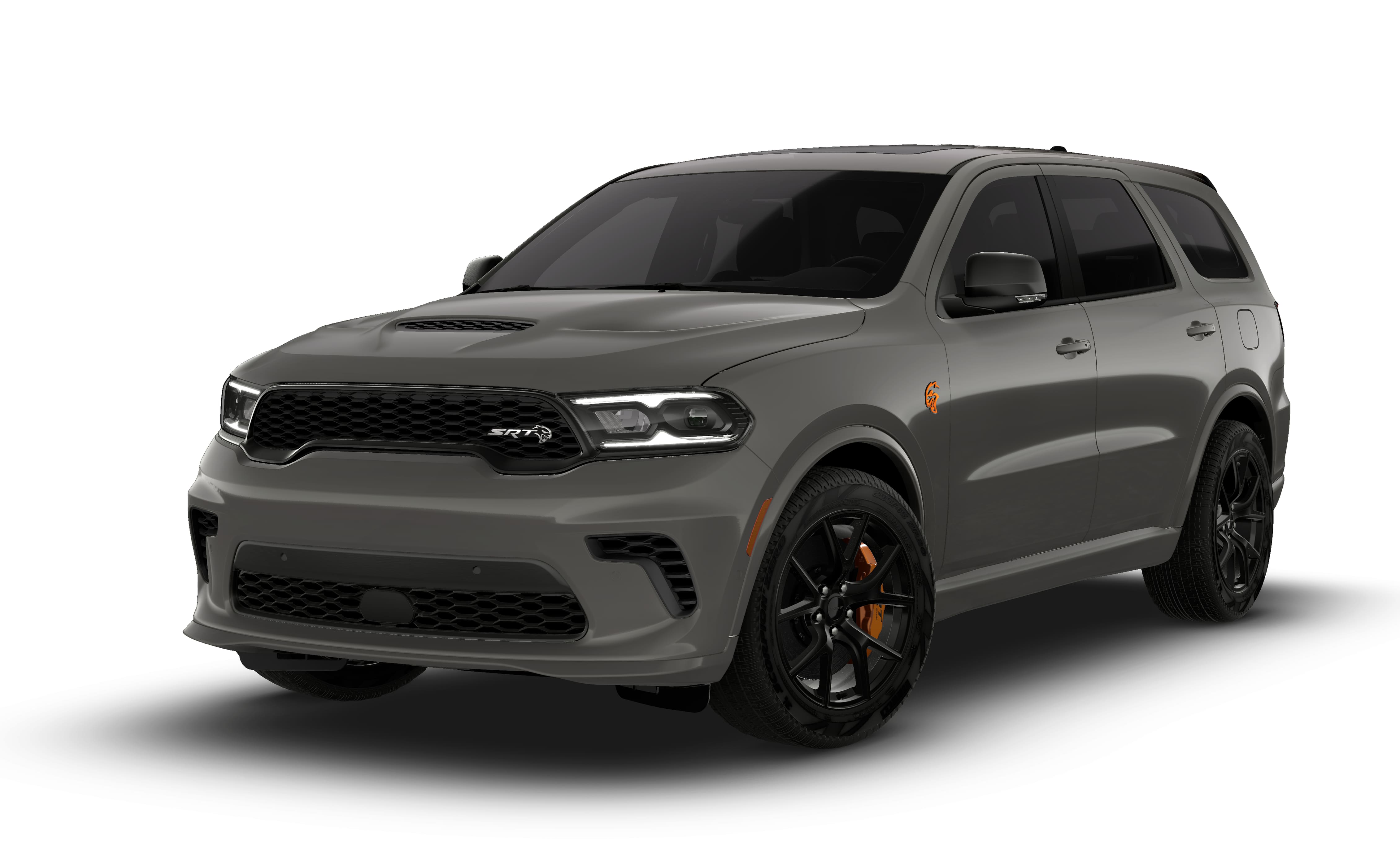 2026 Dodge Durango DURANGO SRT HELLCAT JAILBREAK AWD in Destroyer Gray Clear-Coat Exterior Paint — front three-quarter view