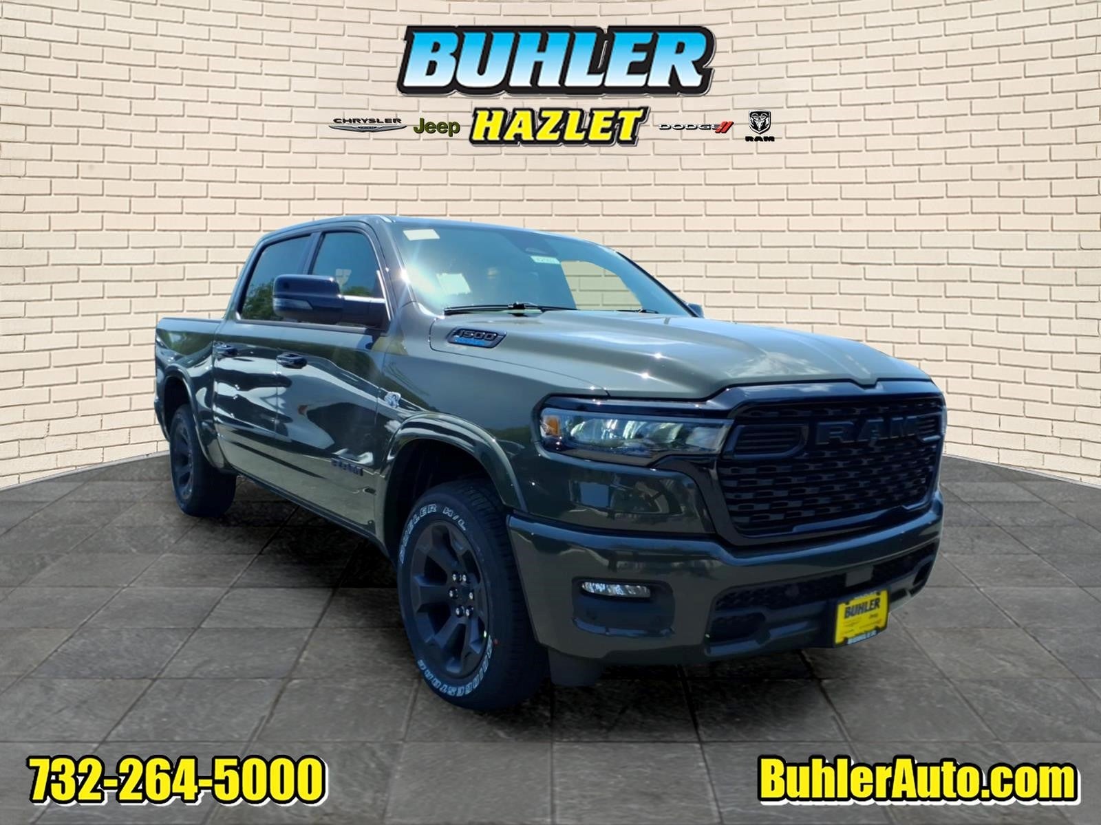 2026 RAM Ram 1500 RAM 1500 BIG HORN CREW CAB 4X4 5'7' BOX in Tank Exterior Paint — front three-quarter view