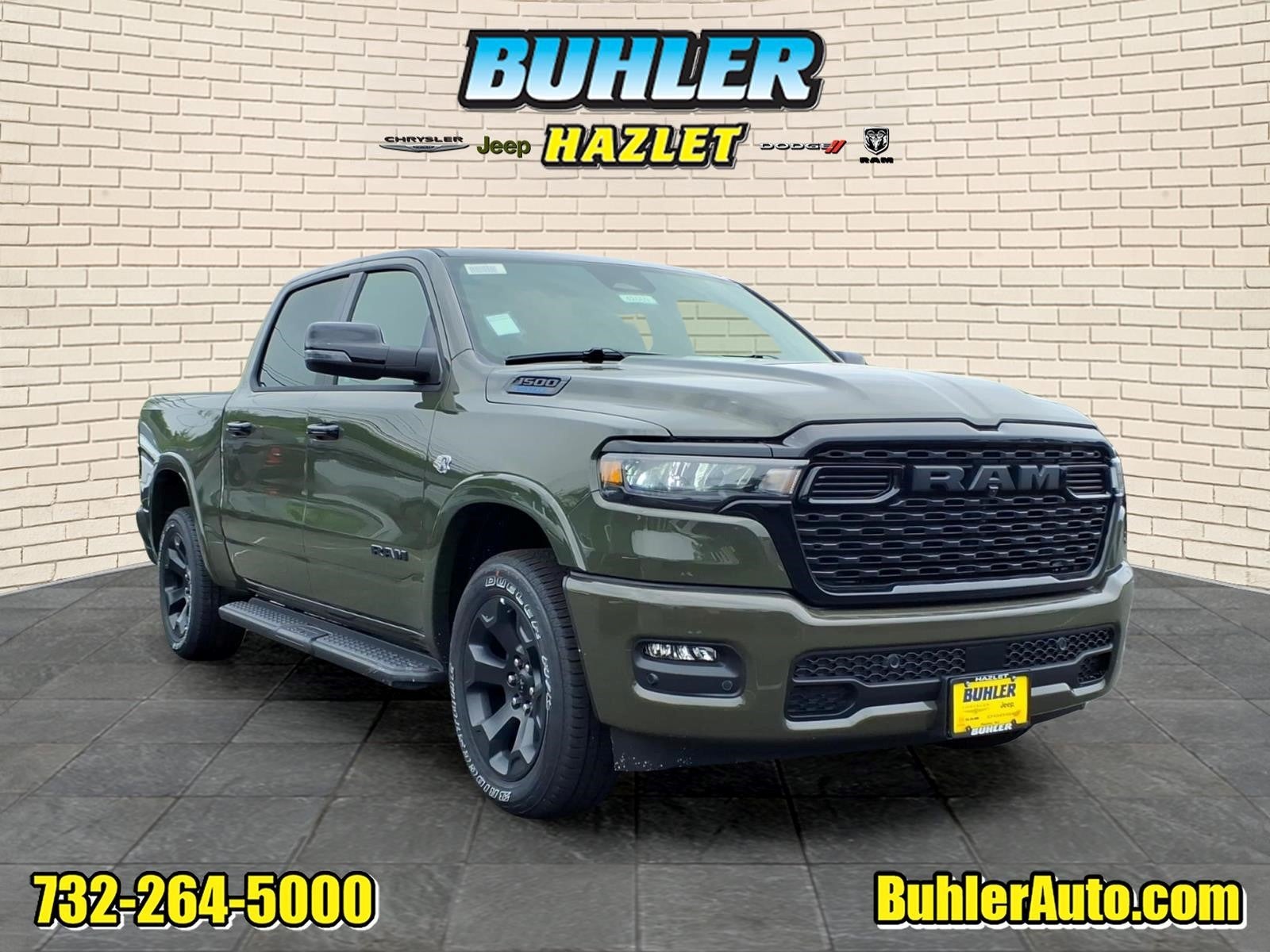 2026 RAM Ram 1500 RAM 1500 BIG HORN CREW CAB 4X4 5'7' BOX in Tank Exterior Paint — front three-quarter view