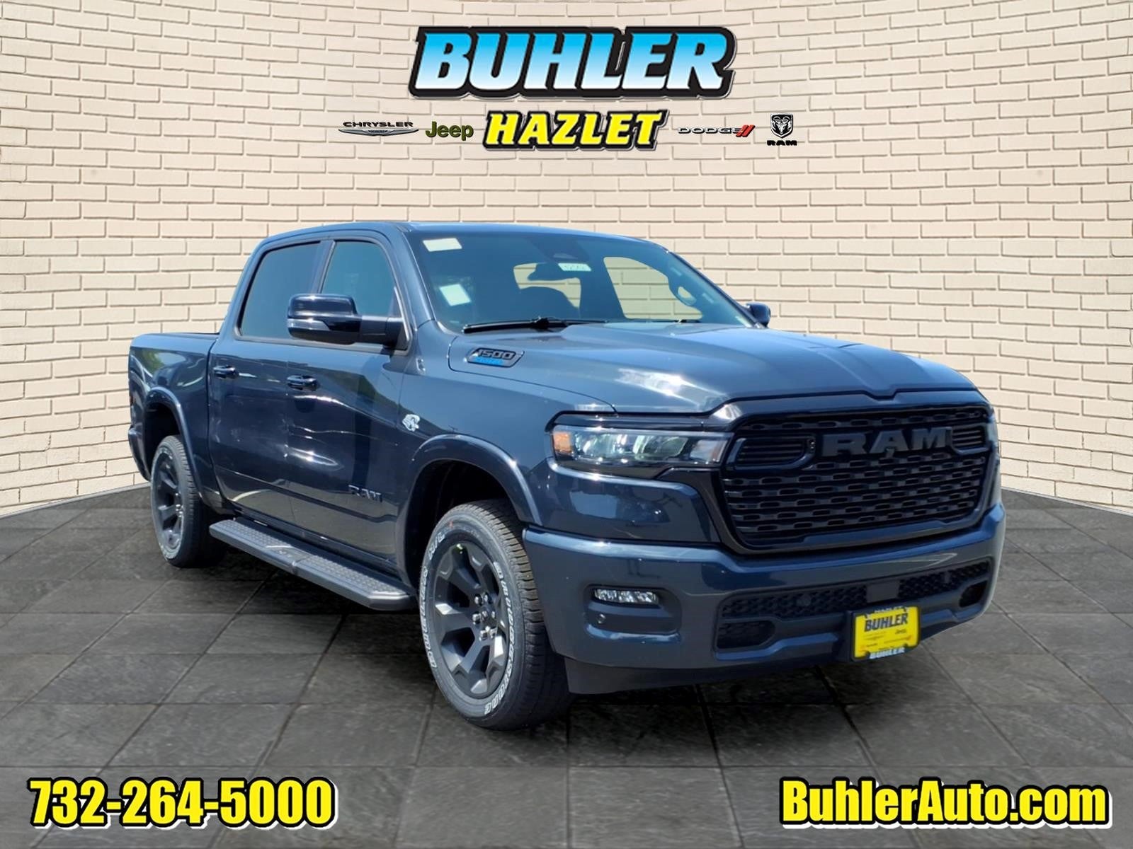 2026 RAM Ram 1500 RAM 1500 BIG HORN CREW CAB 4X4 5'7' BOX in Forged Blue Metallic Exterior Paint — front three-quarter view