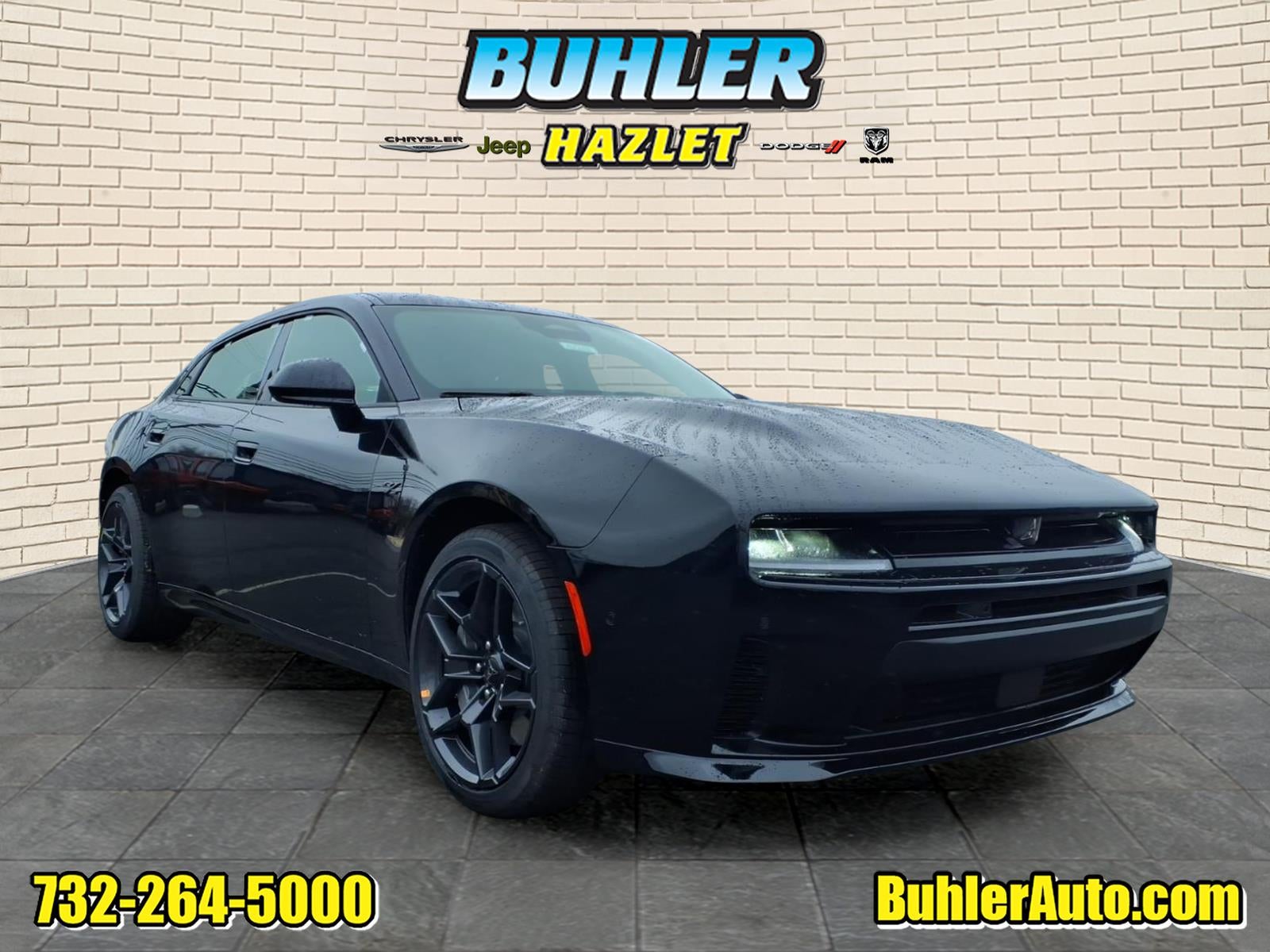 2026 Dodge Charger CHARGER R/T 4-DOOR AWD in Diamond Black Crystal Pearlcoat — front three-quarter view