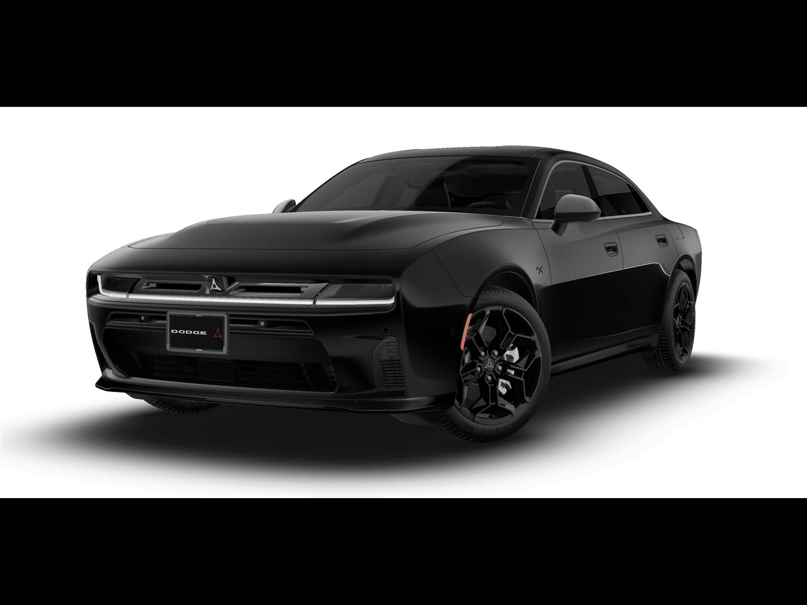 2026 Dodge Charger CHARGER R/T PLUS 4-DOOR AWD in Diamond Black Crystal Pearlcoat — front three-quarter view