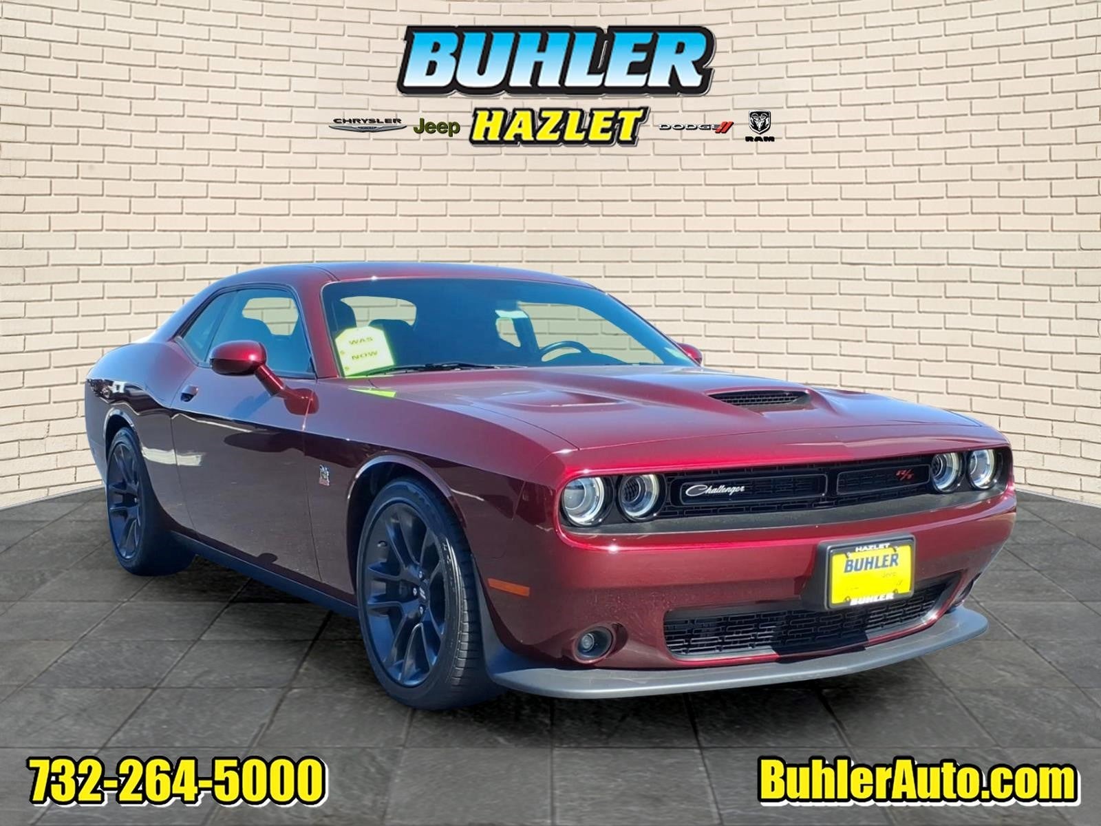 2021 Dodge Challenger R/T Scat Pack in Octane Red Pearlcoat — front three-quarter view
