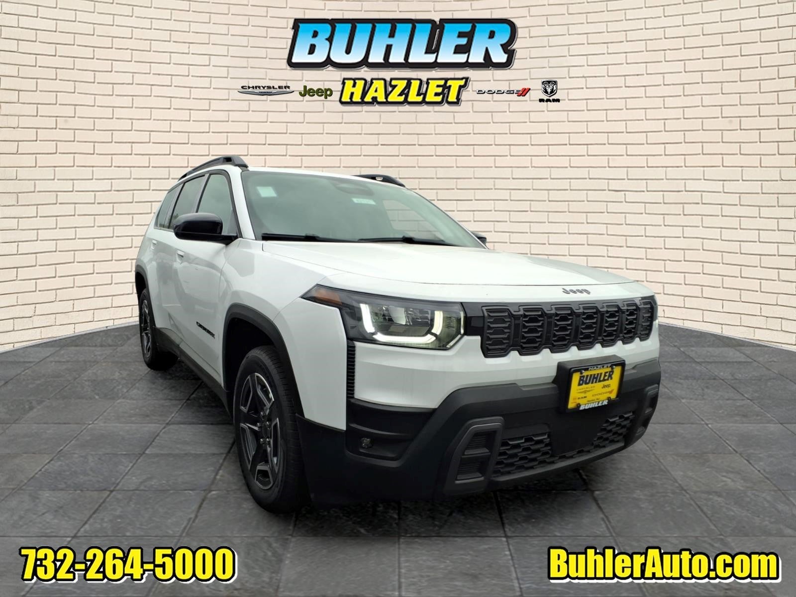 2026 Jeep Cherokee CHEROKEE LAREDO 4X4 in Bright White Clear-Coat Exterior Paint — front three-quarter view
