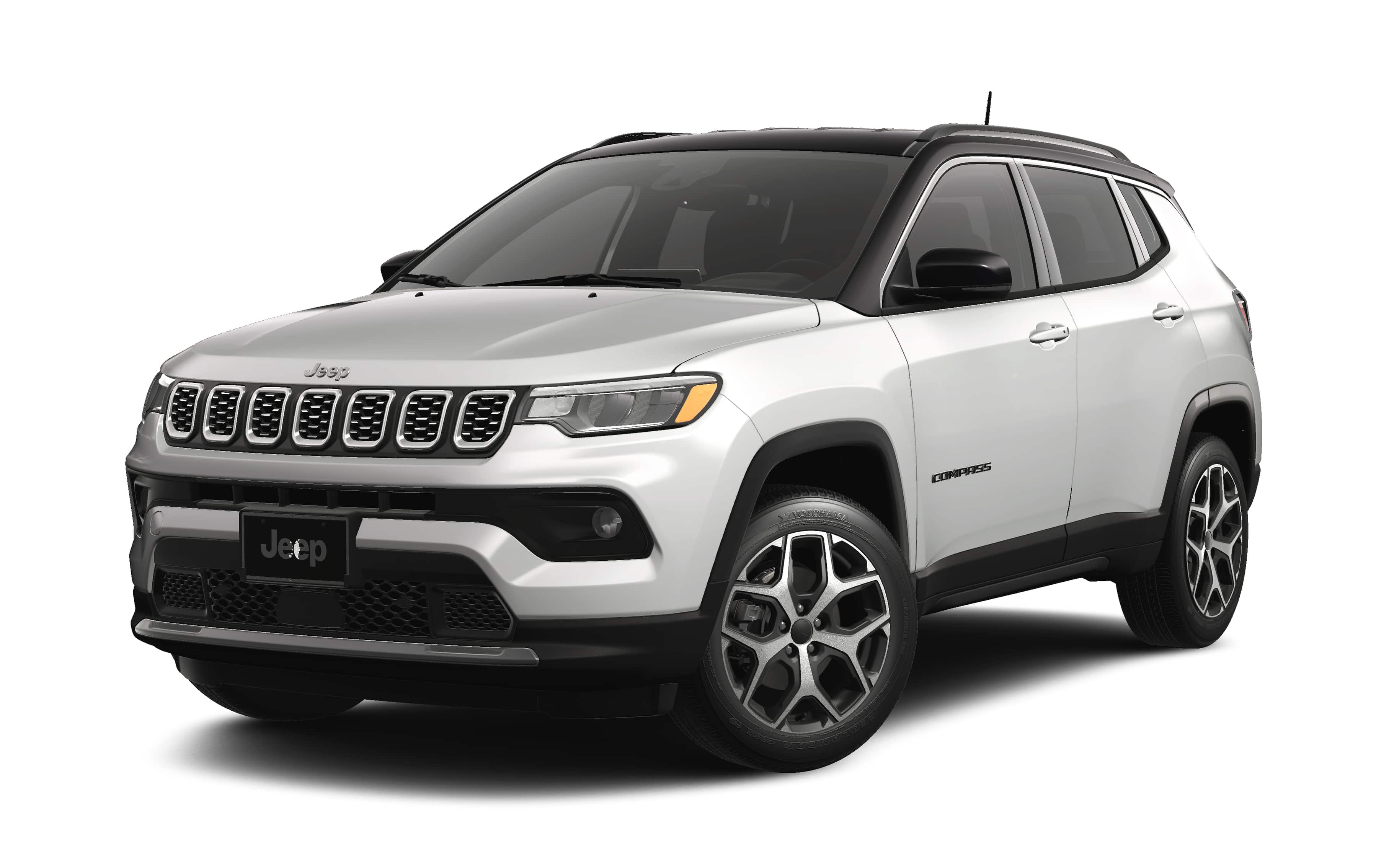 2026 Jeep Compass COMPASS LIMITED 4X4 in Bright White Clear-Coat Exterior Paint — front three-quarter view
