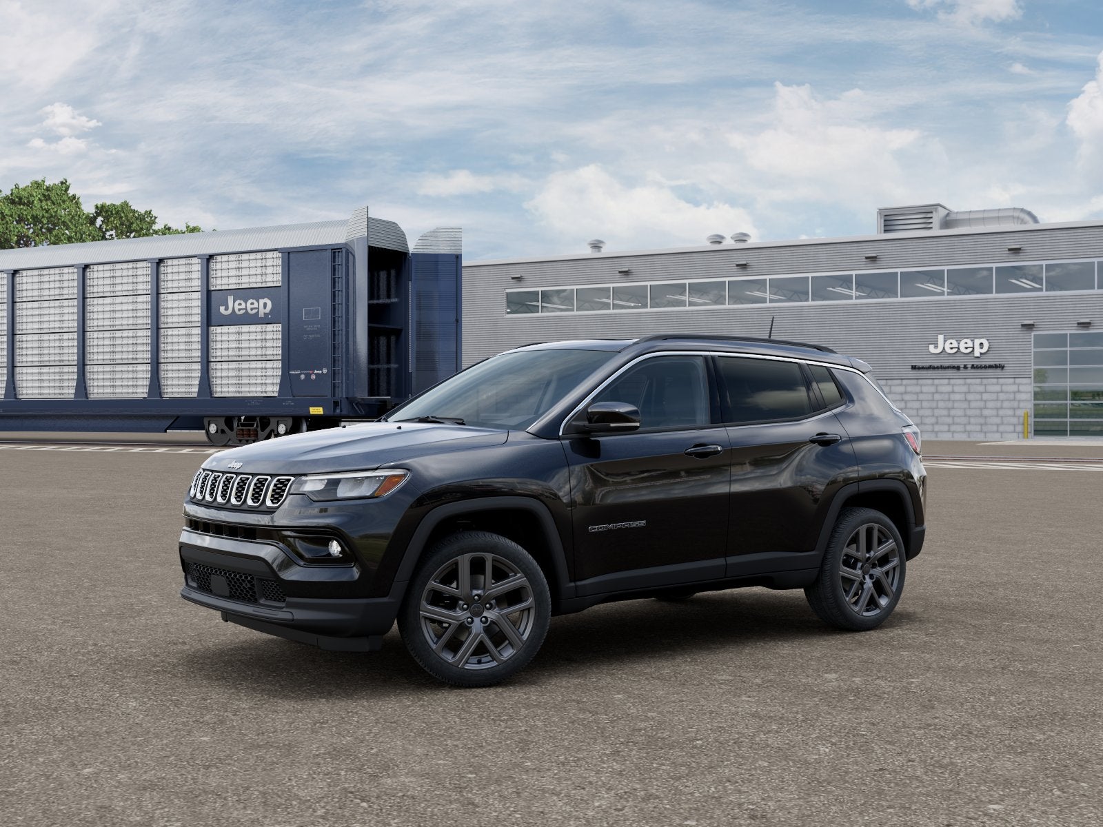 2026 Jeep Compass COMPASS LIMITED ALTITUDE 4X4 in Diamond Black Crystal Pearl-Coat Exterior Paint — front three-quarter view