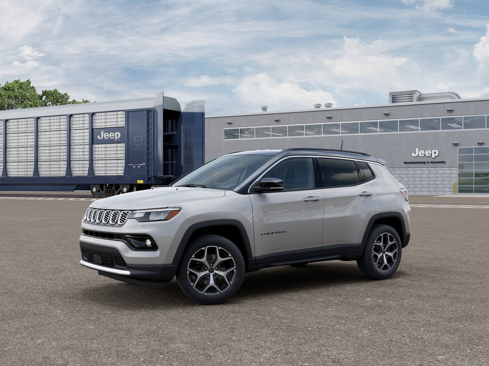2026 Jeep Compass COMPASS LIMITED 4X4 in Silver Zynith Metallic Clear-Coat Exterior Paint — front three-quarter view